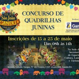 Estão abertas as inscrições para participantes de concursos juninos e vendedores ambulantes no São João de Gandu