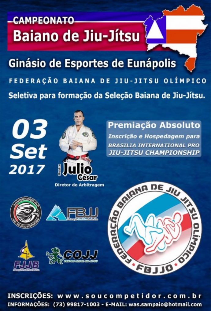 Campeonato Baiano de Jiu Jitsu pela FBJJO. 03/Set em Eunápolis