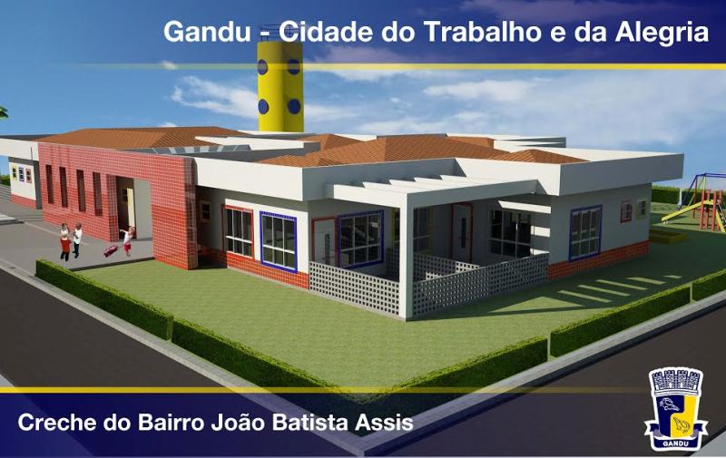 Prefeitura de Gandu reinicia obras de construção de creche do Bairro João Assis.