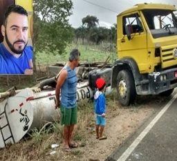 VÁRZEA DA ROÇA: Motorista de caminhão morre após capotamento