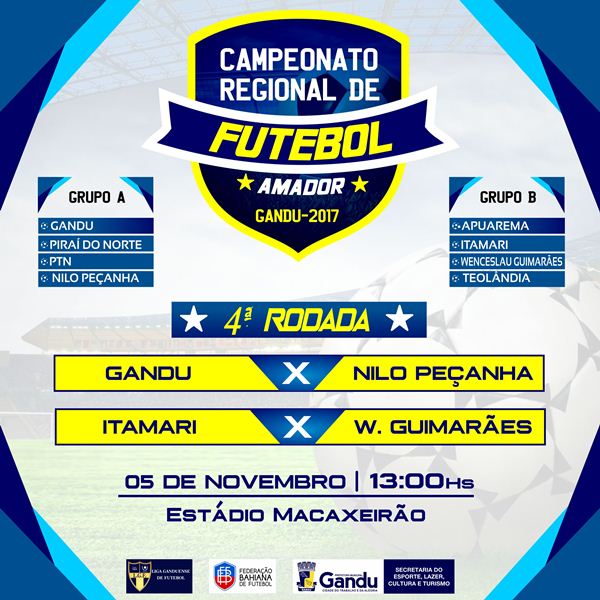 Secretaria Municipal do Esporte realiza neste domingo, mais uma rodada do Campeonato Regional de Futebol Amador.