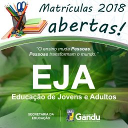 Secretaria Municipal da Educação de Gandu abre matrículas para estudantes do EJA.