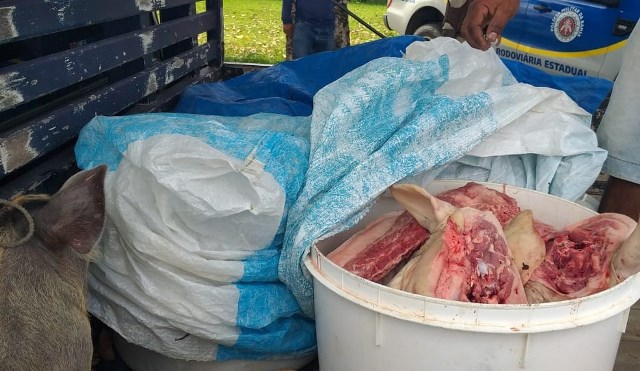 Carga com 140 Kg de carne clandestina é apreendida no sul da BA