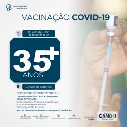 Gandu: Prefeitura retoma vacinação de pessoas a partir dos 35 anos