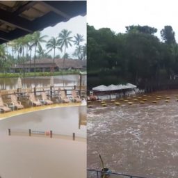 Chuva na BA: resort de luxo fica alagado em Ilhéus; hóspedes ficaram ilhados e foram transferidos para outro hotel