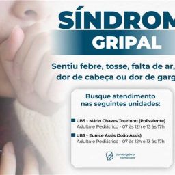 Secretaria da Saúde de Gandu alerta para prevenção da síndrome gripal.