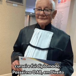 Aos 77 anos, aposentado passa no exame da OAB e celebra: ‘Nunca é tarde’