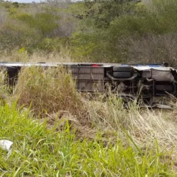 Colisão entre ônibus e carro deixa ao menos 17 feridos na BR-116