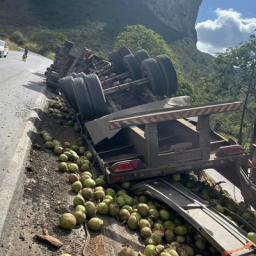Acidente deixa motorista de caminhão ferido na BR-242, no interior da Bahia