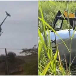 VÍDEO: Helicóptero com vice-prefeito e deputado federal cai após se chocar com rede elétrica em Minas Gerais