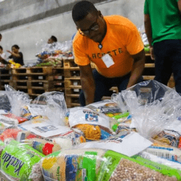 Voluntários montam cestas alimentares para o Bahia Sem Fome
