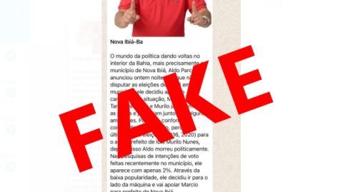 Fake! Portal Ganduzão não divulgou adesão de Aldo à Márcio Tarantine em Nova Ibiá