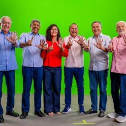 Geraldo e Fabya reúnem Jerônimo, Rui, Wagner e Otto em gravação de programa eleitoral