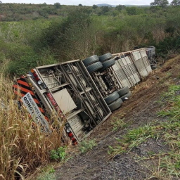 Jaguaquara: Motorista de 55 anos morre após caminhão tombar às margens da BR-116