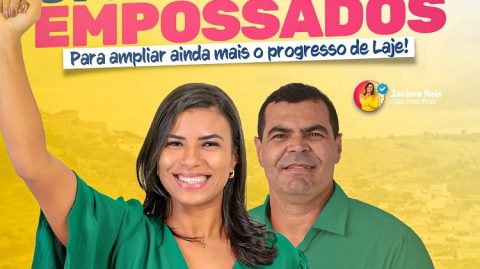 Jaciara Reis e Jideon de Eliene tomam posse como prefeita e vice-prefeito em Laje