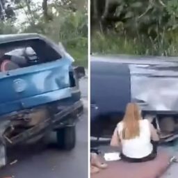 Colisão frontal com vítima e feridos na BR-101, entre Gandu e Wenceslau Guimarães