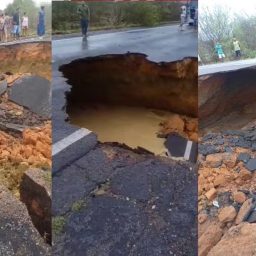 Cratera se abre na BR-116 e rodovia é interditada