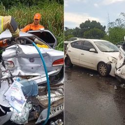 Engavetamento envolvendo 13 veículos interdita a BR-324 em Simões Filho