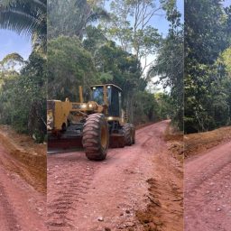 Prefeitura de Ibirataia realiza patrolamento em estrada rural entre Santa Rita e Dois Tanques