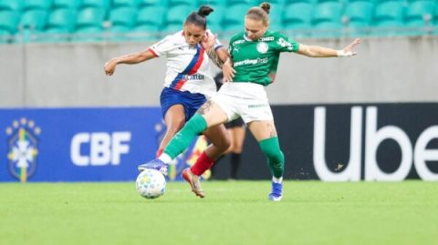 Bahia empata com Palmeiras na Fonte Nova e segue no G-8 do Brasileirão Feminino