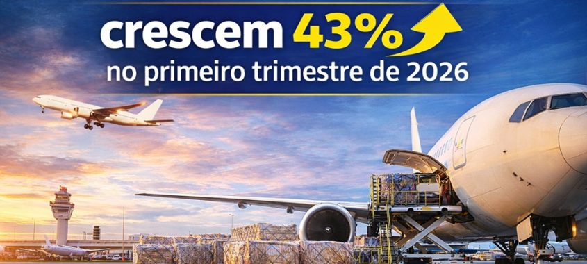Exportações por carga aérea crescem 43% no primeiro trimestre de 2026
