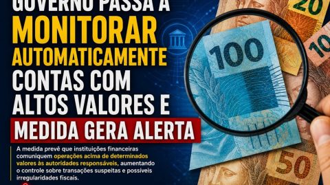 Governo passa a monitorar automaticamente contas com altos valores e medida gera alerta