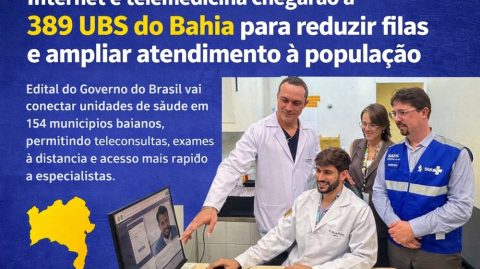 Internet e telemedicina chegarão a 389 UBS do Bahia para reduzir filas e ampliar atendimento à população