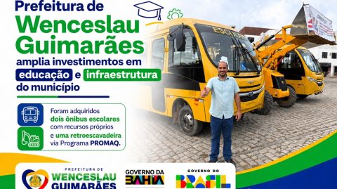 Prefeitura de Wenceslau Guimarães amplia investimentos em educação e infraestrutura do município