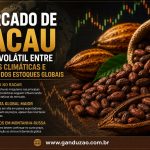Mercado de cacau segue volátil entre apostas climáticas e aumento dos estoques globais