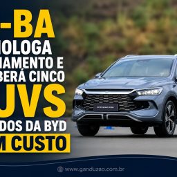 TJ-BA homologa chamamento e receberá cinco SUVs híbridos da BYD sem custo