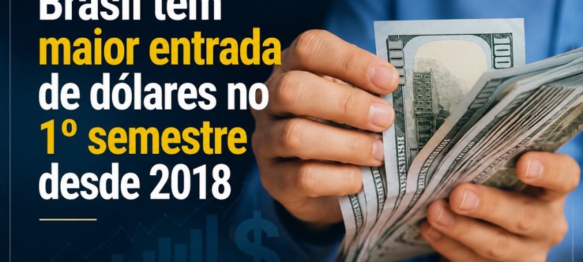 Brasil tem maior entrada de dólares no 1º semestre desde 2018