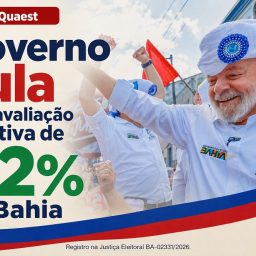 Genial/Quaest: Governo Lula tem avaliação positiva de 62% na Bahia