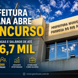 Prefeitura baiana abre concurso com 300 vagas e salários de até R$ 6,7 mil