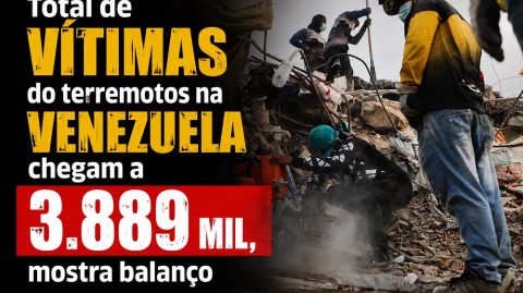 Total de vítimas do terremotos na Venezuela chegam a 3.889 mil, mostra balanço