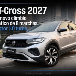 VW T-Cross 2027 estreia novo câmbio automático de 8 marchas com motor 1.0 turbo