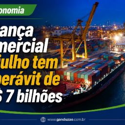 Balança comercial de julho tem superávit de US$ 7 bilhões