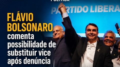 Flávio Bolsonaro comenta possibilidade de substituir vice após denúncia