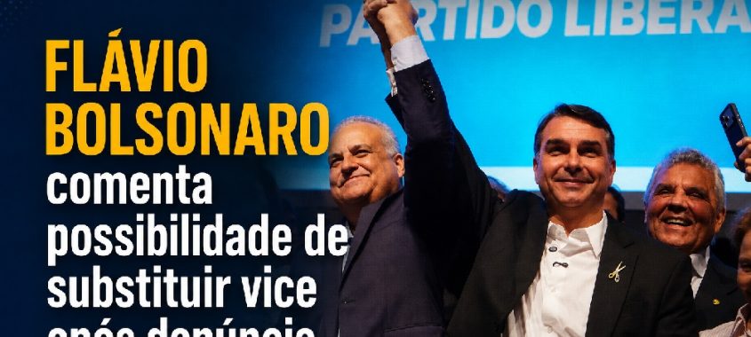 Flávio Bolsonaro comenta possibilidade de substituir vice após denúncia