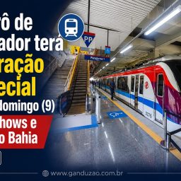 Metrô de Salvador terá operação especial neste domingo (9) para shows e jogo do Bahia