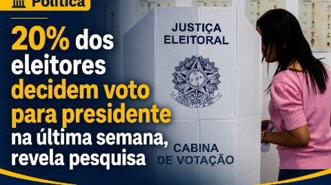 Política: 20% dos eleitores decidem voto para presidente na última semana, revela pesquisa