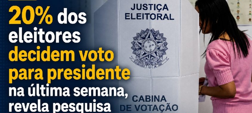 Política: 20% dos eleitores decidem voto para presidente na última semana, revela pesquisa