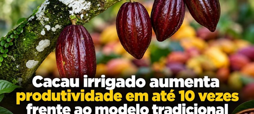 Cacau irrigado aumenta produtividade em até 10 vezes frente ao modelo tradicional