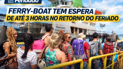 Feriadão: fila do ferry-boat em Salvador chega a 3 horas de espera