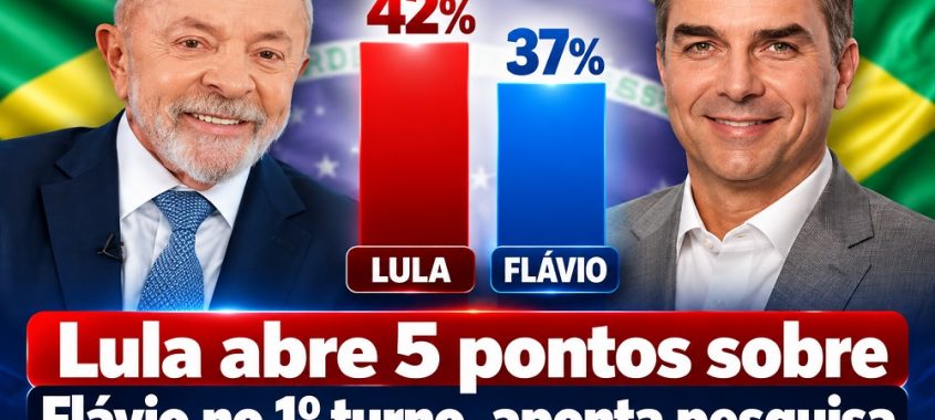 BTG/Nexus: Lula abre 5 pontos sobre Flávio no 1º turno, aponta pesquisa
