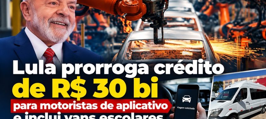 Lula prorroga crédito de R$ 30 bi para motoristas de aplicativo e inclui vans escolares