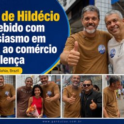 Rafa de Hildécio é recebido com entusiasmo em visita ao comércio de Valença