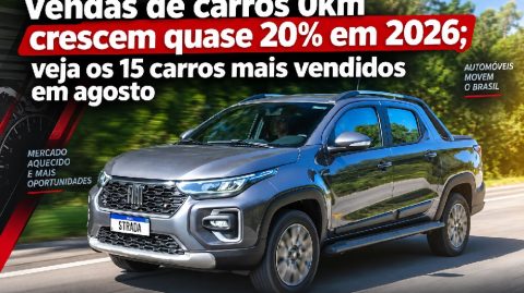 Vendas de carros 0km crescem quase 20% em 2026; veja os 15 carros mais vendidos em agosto