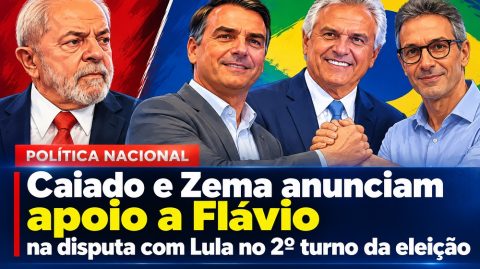 Caiado e Zema anunciam apoio a Flávio na disputa com Lula no 2º turno da eleição